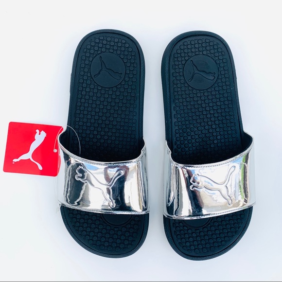 PUMA Cool Cat Women Metalic Silver Slides - Picture 4 of 9